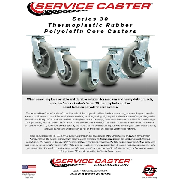 Cambro Camcruiser Vending Cart Replacement Caster - Rigid